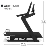 The 16-inch touchscreen of the NordicTrack X16 Treadmill pivoted to the side for off-equipment workouts