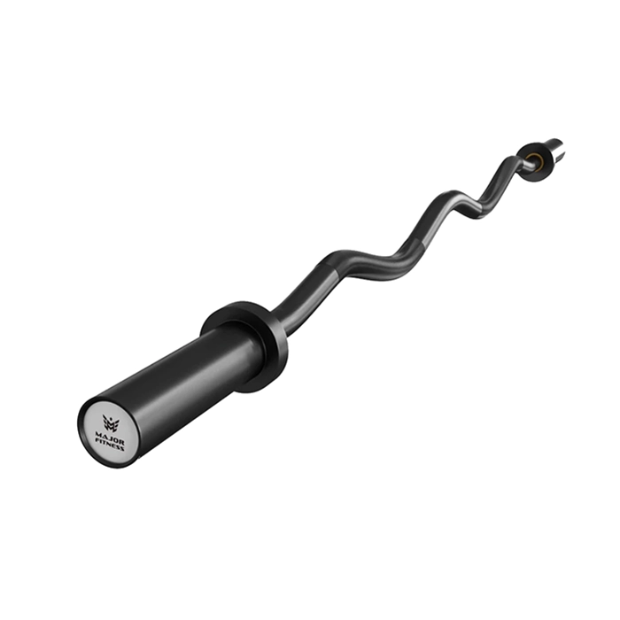4ft Olympic EZ Curl Bar in black with a knurled cambered grip and chrome sleeves 4ft Olympic EZ Curl Bar Barbell Black 4ft Olympic EZ Curl Bar in black with a knurled cambered grip and chrome sleeves 4ft Olympic EZ Curl Bar Barbell Black