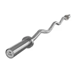 4ft Olympic Silver EZ Curl Bar with a bright chrome finish and cambered grip 4ft Olympic EZ Curl Bar Barbell Silver
