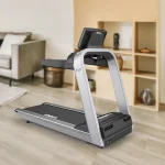 A close-up of the Treadmill L8 Elite Landice spacious 22" x 63" running surface and cushioning