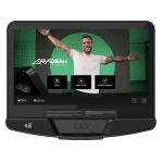 A detailed shot of the 24" 1080p AIT (Advanced In-Cell Touch) Screen on the Club Series Plus Recumbent Lifecycle SE4, displaying streaming content