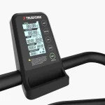 A detailed shot of the impact-absorbing slatted surface of the Treadmill Trainer Curved TrueForm deck