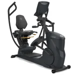 A person exercising on the Elliptical xR6x Seated Octane, demonstrating its comfortable seated position and full-body motion
