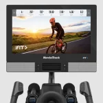 A visual representation of the Bike Commercial S22i NordicTrack Studio Cycle at a steep incline or decline, demonstrating its unique range of motion