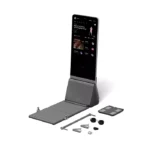 AEKE Smart Home Gym K1 Complete Set unfolded showing the 4K display and barbell