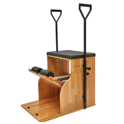 Activemine Pilates Combo Chair with premium beech wood frame and black leather upholstery