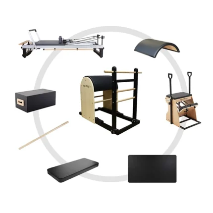 Align Pilates One To One Studio Bundle with A8 Pro reformer and wood ladder barrel