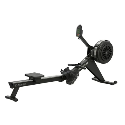 Centr Perform Series Rower showing the high-capacity fan housing and structural rail