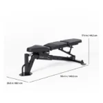 Centr SF6 Fully Loaded Bundle Detailed shot of the FID7 PRO workout bench equipped with leg extension attachments
