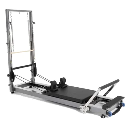 Elina Pilates Aluminum Reformer with Tower with stainless steel tower and pearl finish