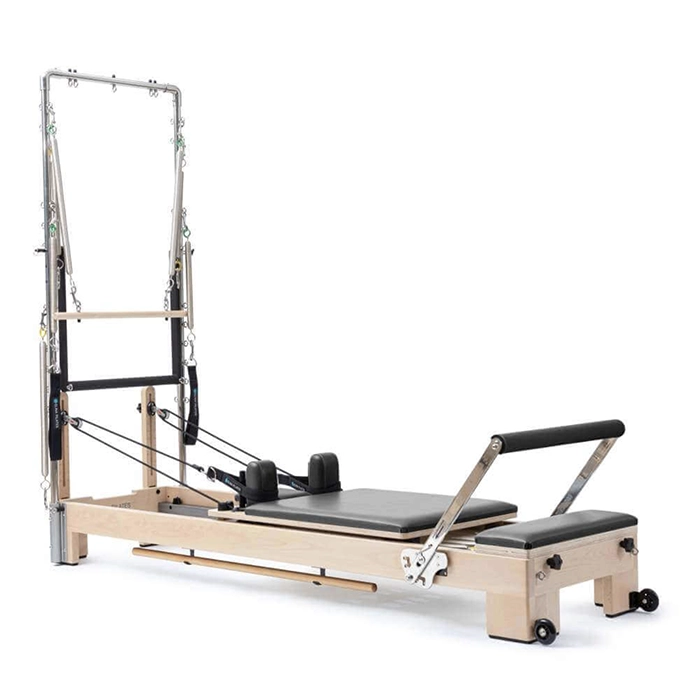 Elina Pilates Lignum Wooden Reformer with stainless steel tower and beech wood frame Elina Pilates Lignum Wooden Reformer with stainless steel tower and beech wood frame