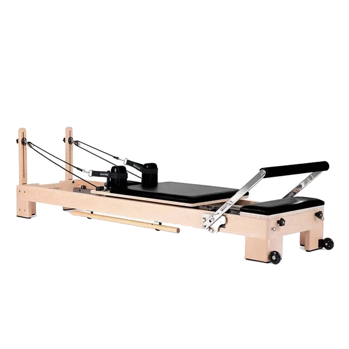 Elina Pilates Wooden Reformer Lignum with bright beechwood frame and jump board Elina Pilates Wooden Reformer Lignum with bright beechwood frame and jump board