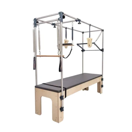 Fitkon Pilates Cadillac Trapeze Table with premium wood frame and stainless steel tower