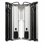 Free Standing F9 Functional Trainer 225 LB with dual 225 lb stacks and doors open for a workout