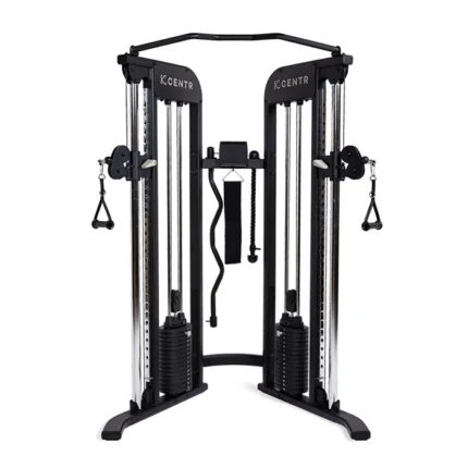 Front view of the Centr 2 Home Gym Functional Trainer installed in a spacious home fitness area