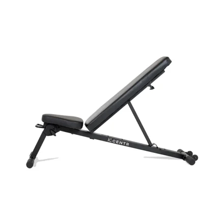 Front view of the Centr Folding Adjustable Bench set in an incline position