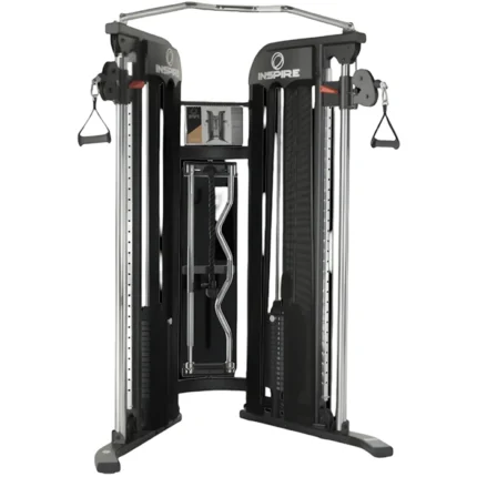 Front view of the Inspire FT1 Functional Trainer installed in a home gym