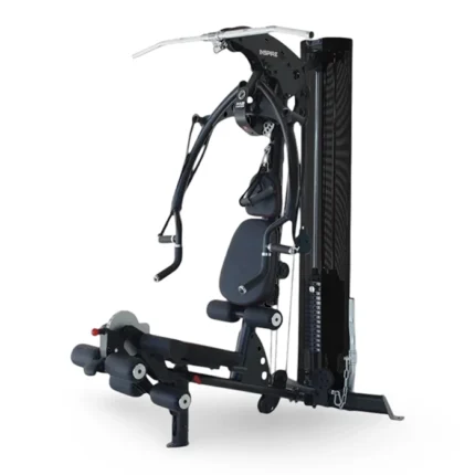 Front view of the Inspire Fitness M2 Multi Gym set up in a home workout space
