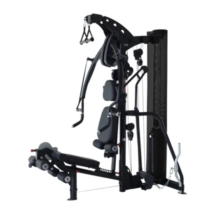 Front view of the Inspire Fitness M3 Multi Gym set up in a modern home gym space