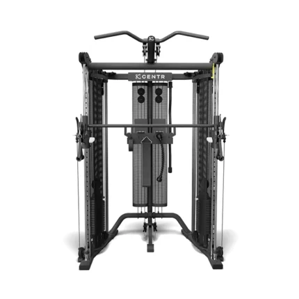Front view of the SF6 Smith Functional Trainer set up in a home gym