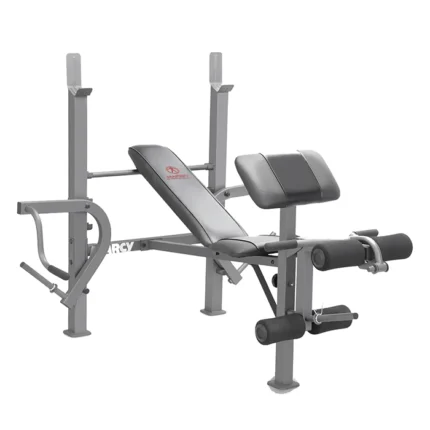 Marcy MD-389 Standard Weight Bench featuring independent butterfly fly arms and preacher curl attachment