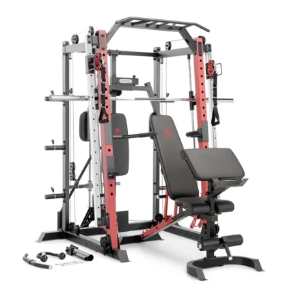 Marcy Smith Machine SM-4033 cage featuring the landmine station and pull-up bar
