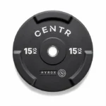Official HYROX 15kg Edge Bumper Plate with weight markings visible on the edge