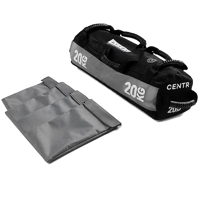 Official HYROX 20kg Competition Sandbag displaying multi-grip handles Official HYROX 20kg Competition Sandbag displaying multi-grip handles
