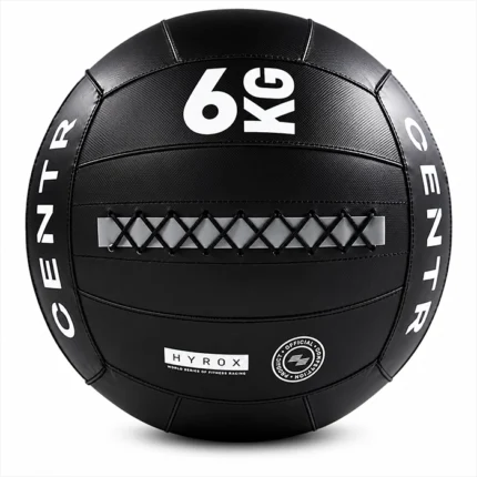 Official HYROX Competition Wall Ball 6 Kg with non-slip vinyl texture and visible weight markings