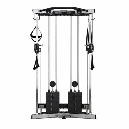 Platinum ANKER 7 Wall Mounted Functional Trainer 200 with 200 lb weight stack in a home gym