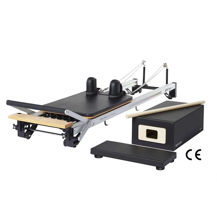 SPX Max Pilates Reformer Bundle with reformer box and maple roll up pole SPX Max Pilates Reformer Bundle with reformer box and maple roll up pole