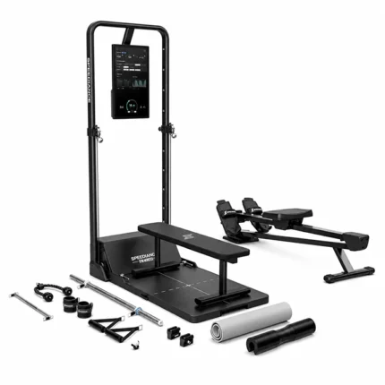 Speediance Gym Monster Family smart digital home gym unfolded with 1080P touchscreen display