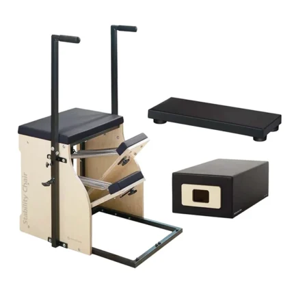 Split-Pedal Stability Chair Bundle with adjustable handles and black upholstery