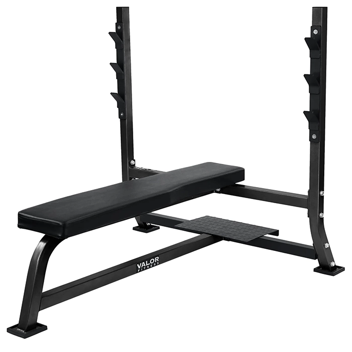 Standard Olympic Flat Bench Press Racks Standard with 12-gauge steel frame and tripod base Standard Olympic Flat Bench Press Racks Standard with 12-gauge steel frame and tripod base