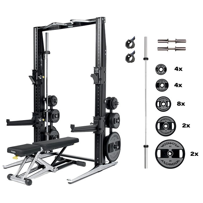 Technogym Power Personal Strength Rack full set including rack, bench, and weight plates Technogym Power Personal Strength Rack full set including rack, bench, and weight plates