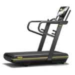 Technogym Skillrun Live 5000 Treadmill showing the 19-inch HD touchscreen console