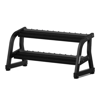 Technogym Two Tier Dumbbell Rack 6 Pairs Compact dual-level Technogym weight storage in a luxury home gym