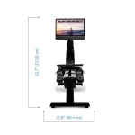 The 24-inch HD pivoting touchscreen of the Rower NEW RW900 NordicTrack, set to an optimal viewing angle