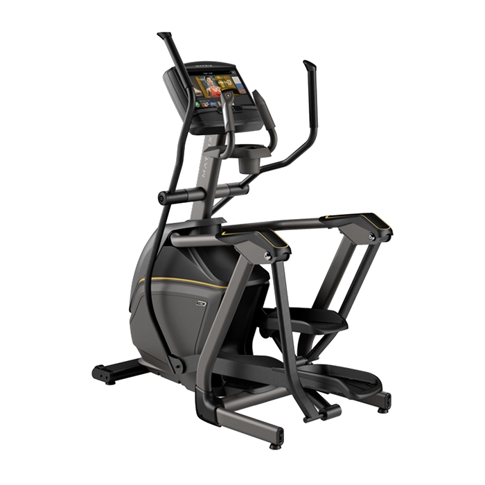The Elliptical E30 Matrix 16 inch XIR Compact Suspension Elliptical with its 16-inch XIR touchscreen console, showcasing its sleek design The Elliptical E30 Matrix 16 inch XIR Compact Suspension Elliptical with its 16-inch XIR touchscreen console, showcasing its sleek design