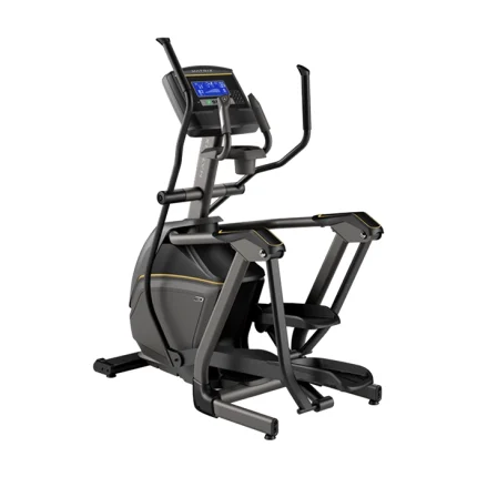 The Elliptical E30 Matrix 8.5 inch XR Compact Suspension Elliptical with its 8.5-inch XR LCD console, showcasing its sleek design
