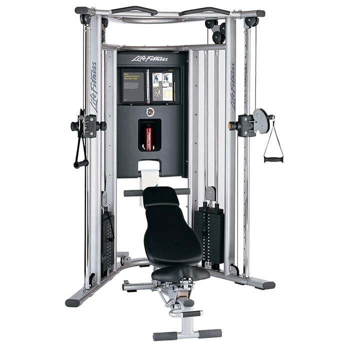 The Home Gym G7 Life Fitness, showcasing its two adjustable pulley stations The Home Gym G7 Life Fitness, showcasing its two adjustable pulley stations