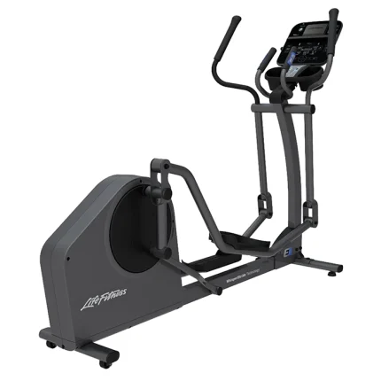 The Life Fitness Elliptical E1 Track Connect 2.0, showcasing its sleek design and advanced console