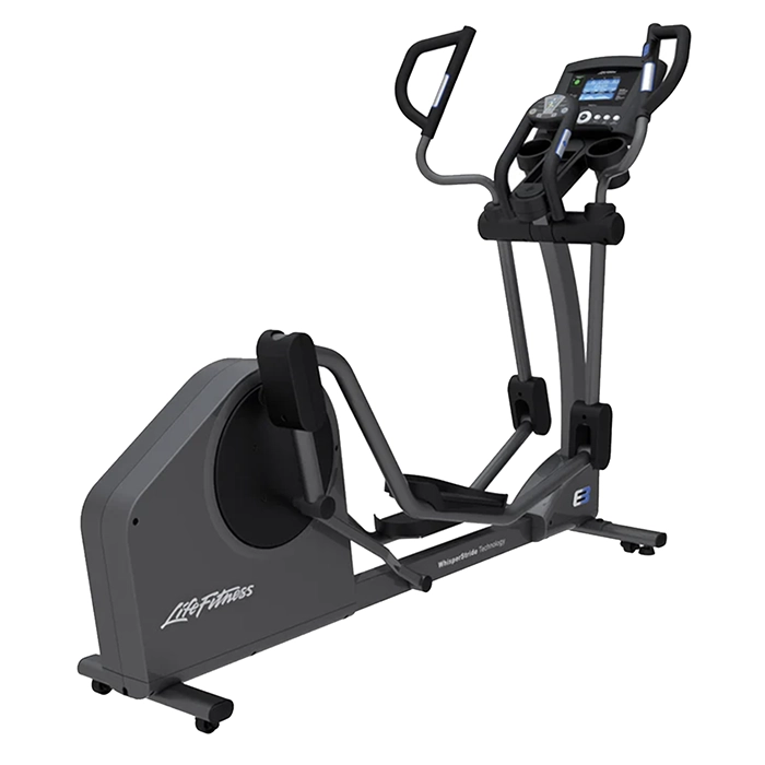 The Life Fitness Elliptical E3 Go Console, showcasing its sleek design and console The Life Fitness Elliptical E3 Go Console, showcasing its sleek design and console
