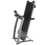 The Treadmill F3 Folding Go Console in its upright, folded position, demonstrating its space-saving capability
