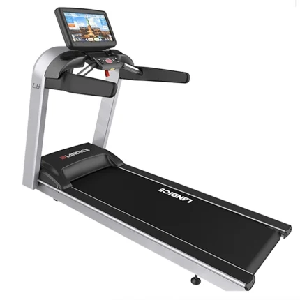 The Treadmill L8 Pro Sports Landice, showcasing its prominent color touchscreen display