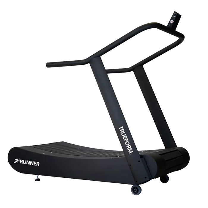 The Treadmill Runner TrueForm, showcasing its distinctive curved shape and sleek design The Treadmill Runner TrueForm, showcasing its distinctive curved shape and sleek design