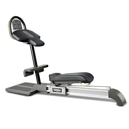 User performing a controlled anterior muscle stretch on the Technogym Flexability Anterior machine